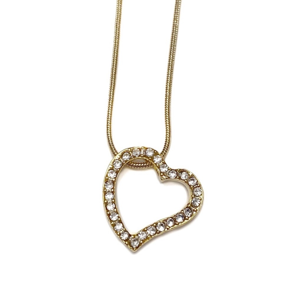 3/$20 Swarovski Elements Open Crystal Heart Necklace